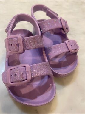 The Children's Place Purple Glitter Buckle Sandals